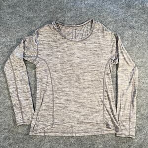 Lululemon Swiftly Tech Long Sleeve Top Gray Heathered Shirt Size 6
